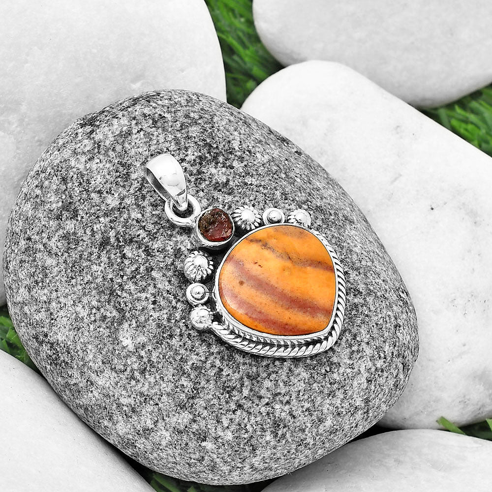 Red Mookaite & Pink Tourmaline Rough Pendant P-1616 SDP137094