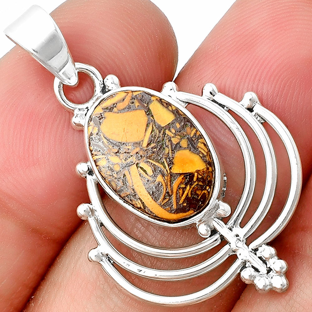 Lotus - Coquina Fossil Jasper - India Pendant P-1702 SDP137107