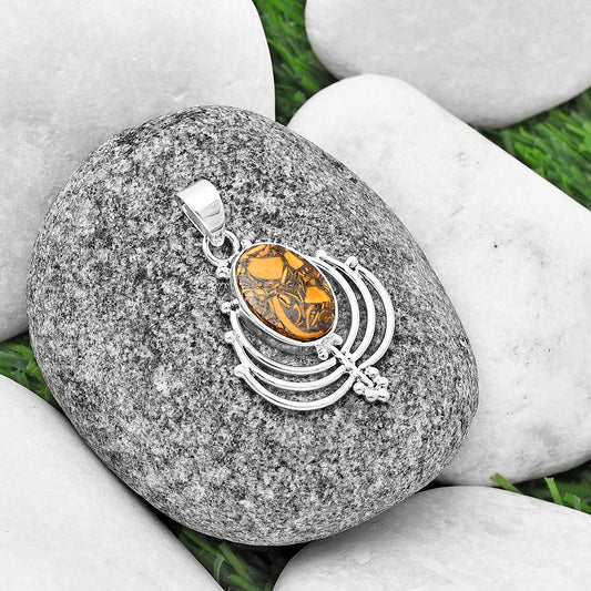 Lotus - Coquina Fossil Jasper - India Pendant P-1702 SDP137107