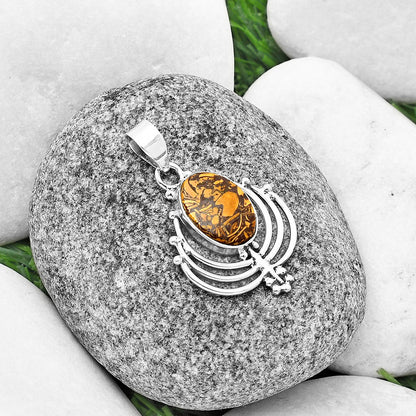 Lotus - Coquina Fossil Jasper - India Pendant P-1702 SDP137111