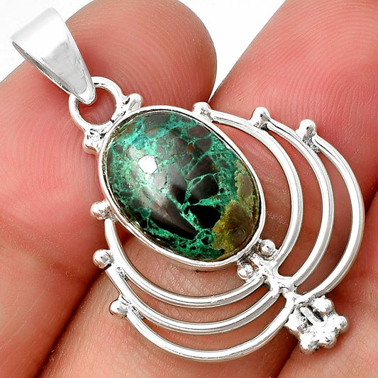 Lotus - Natural Shattuckite - USA Pendant P-1702 SDP137113