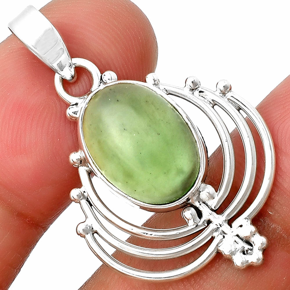 Lotus Natural Nephrite Jade Canada Pendant P-1702 SDP137117