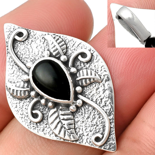 Natural Black Onyx - Brazil Pendant P-1518 SDP137175