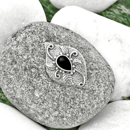 Natural Black Onyx - Brazil Pendant P-1518 SDP137175
