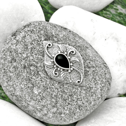 Natural Black Onyx - Brazil Pendant P-1518 SDP137175