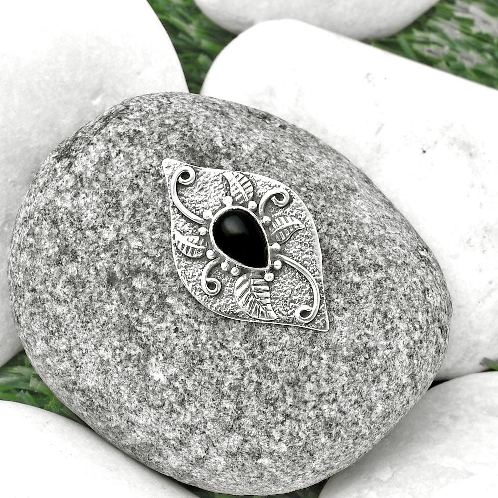 Natural Black Onyx - Brazil Pendant P-1518 SDP137180