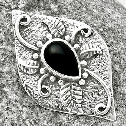 Natural Black Onyx - Brazil Pendant P-1518 SDP137185