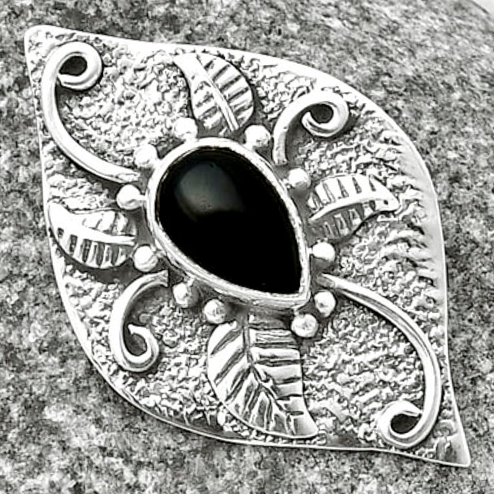Natural Black Onyx - Brazil Pendant P-1518 SDP137189