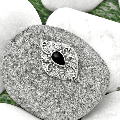 Natural Black Onyx - Brazil Pendant P-1518 SDP137189