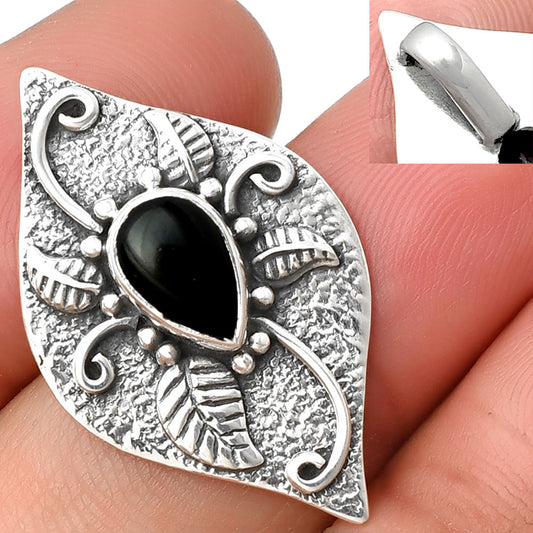 Natural Black Onyx - Brazil Pendant P-1518 SDP137193