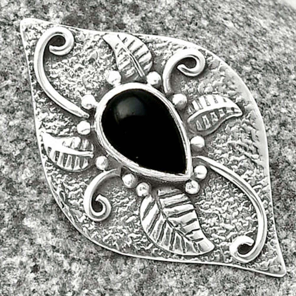 Natural Black Onyx - Brazil Pendant P-1518 SDP137193