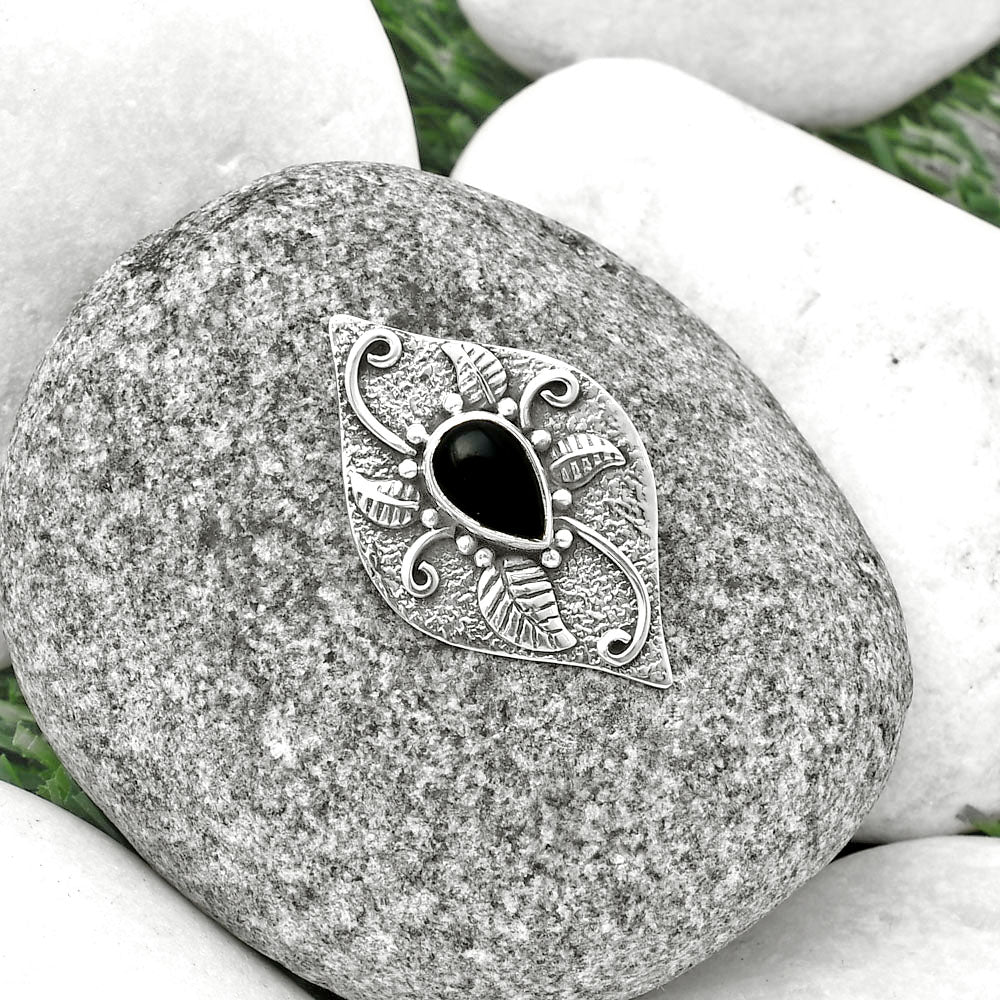 Natural Black Onyx - Brazil Pendant P-1518 SDP137193