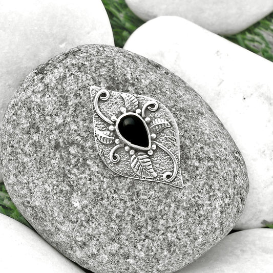 Natural Black Onyx - Brazil Pendant P-1518 SDP137193