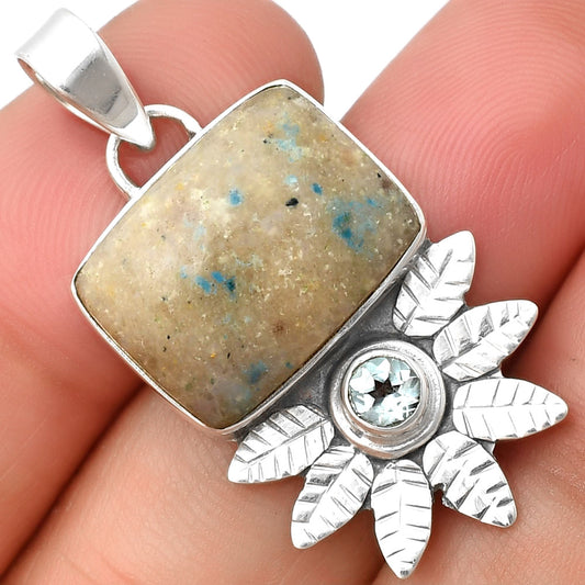 Cavansite - India & Sky Blue Topaz Pendant P-1425 SDP137253