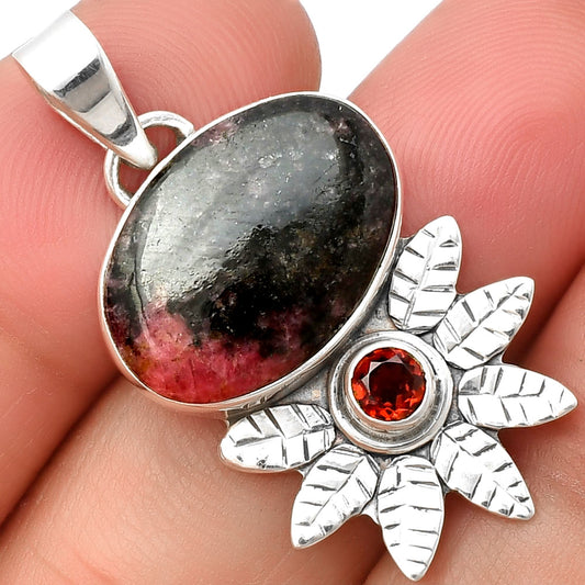Natural Rhodonite & Garnet Pendant P-1425 SDP137263