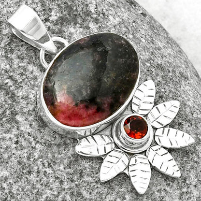 Natural Rhodonite & Garnet Pendant P-1425 SDP137263