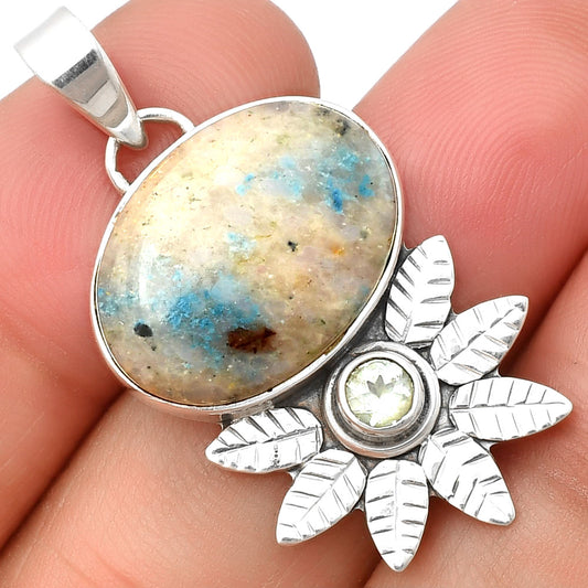 Cavansite - India & Sky Blue Topaz Pendant P-1425 SDP137265