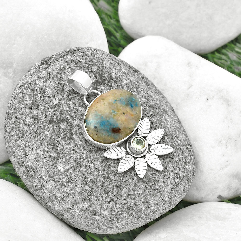 Cavansite - India & Sky Blue Topaz Pendant P-1425 SDP137265