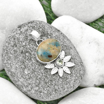 Cavansite - India & Sky Blue Topaz Pendant P-1425 SDP137265