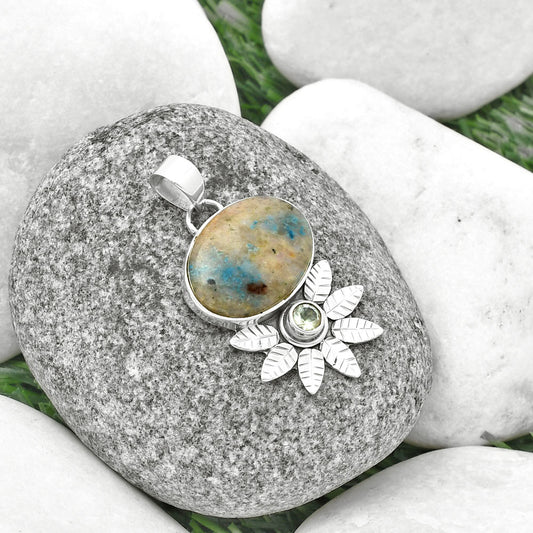 Cavansite - India & Sky Blue Topaz Pendant P-1425 SDP137265