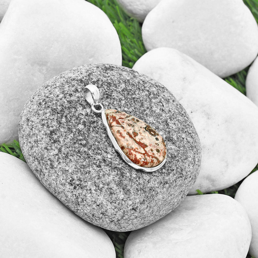 Natural Leopard Skin Jasper Pendant P-1110 SDP137312