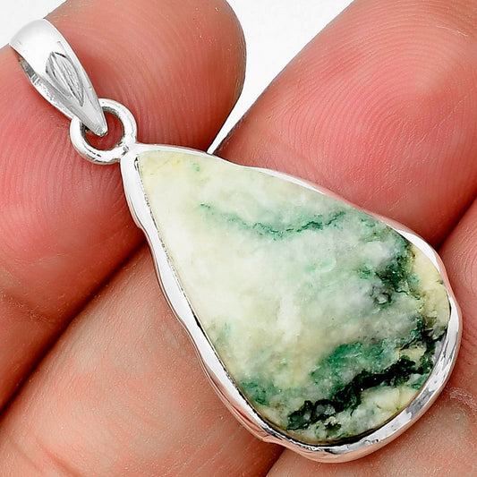 Natural Tree Weed Moss Agate - India Pendant P-1110 SDP137329