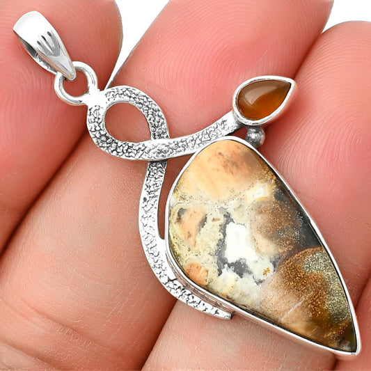 Natural Tabu Jasper & Carnelian Pendant P-1111 SDP137396