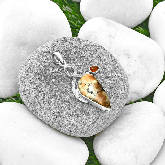 Natural Tabu Jasper & Carnelian Pendant P-1111 SDP137396