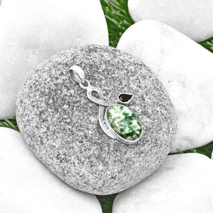 Natural Dioptase & Garnet Pendant P-1111 SDP137408