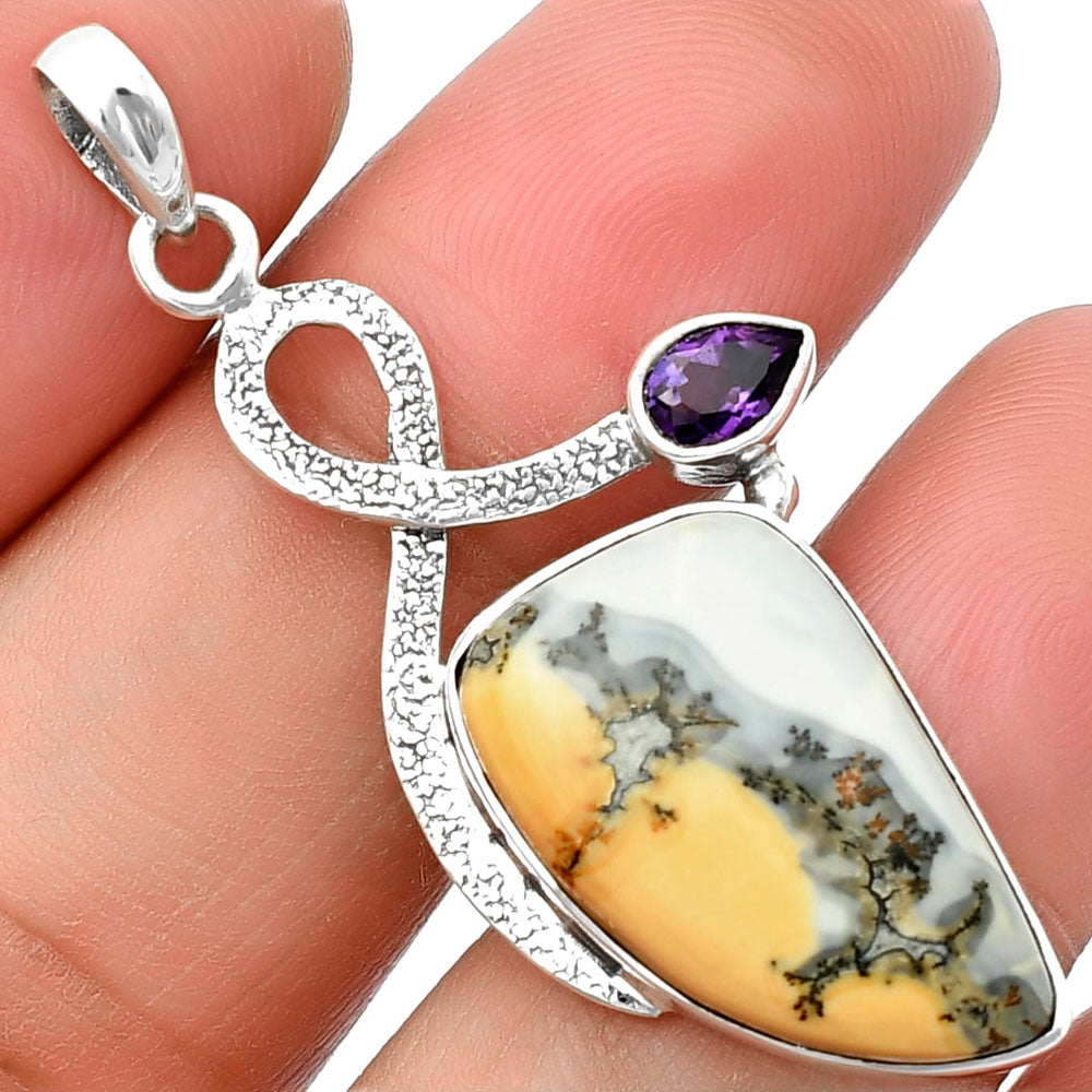 Maligano Jasper Indonesia & Amethyst Pendant P-1111 SDP137409