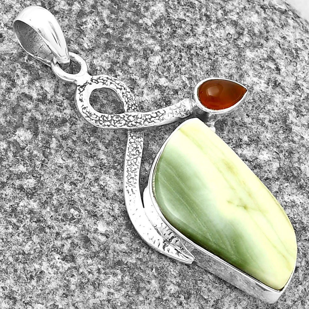 Natural Serpentine & Carnelian Pendant P-1111 SDP137429