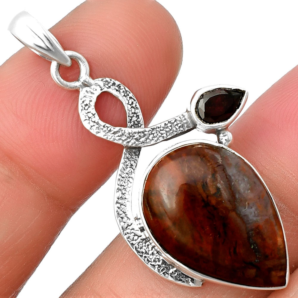 Rare Cady Mountain Agate & Garnet Pendant P-1111 SDP137433