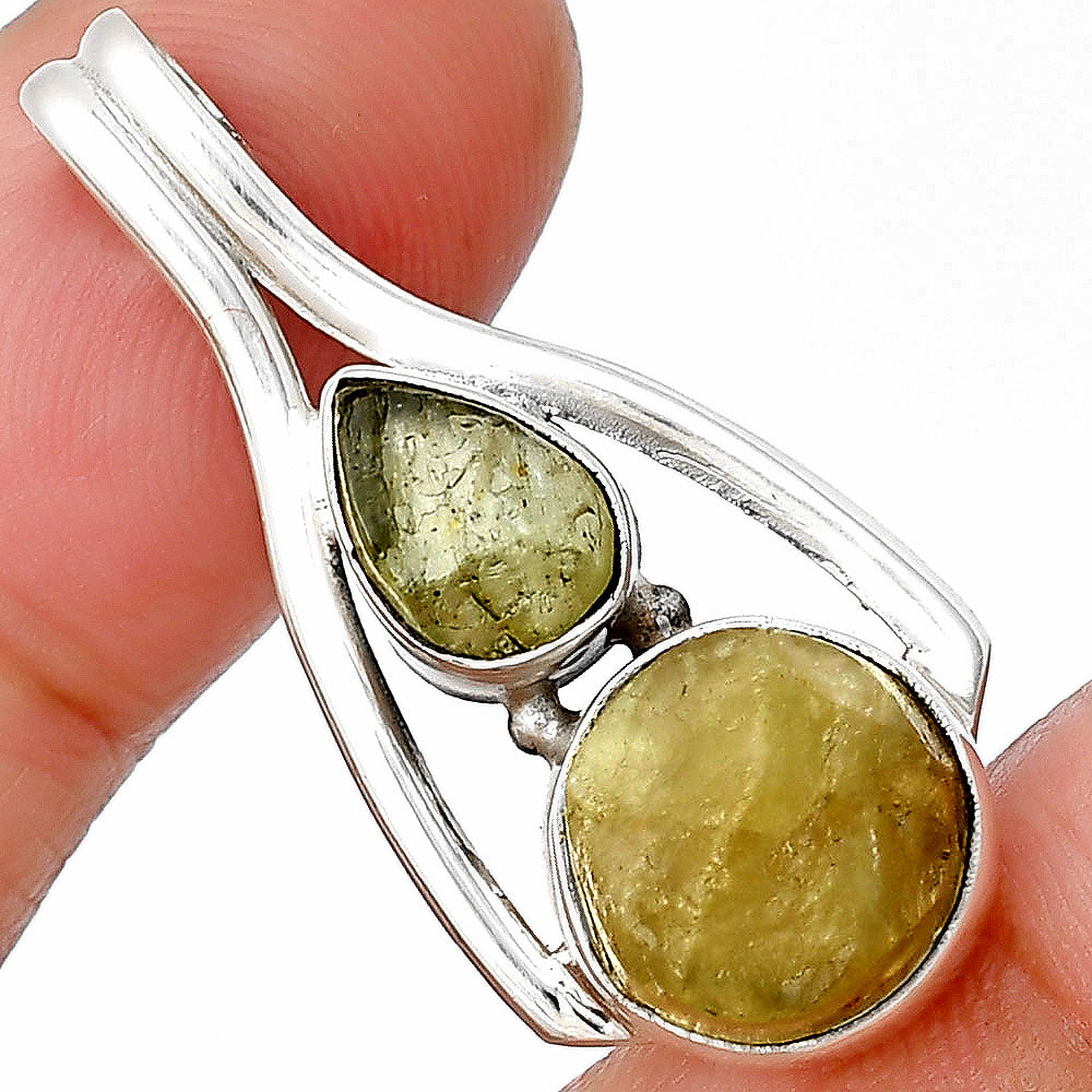 Green Kyanite Rough & Peridot Rough Pendant P-1006 SDP137550