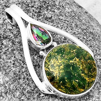 Natural Green Fuchsite & Mystic Topaz Pendant P-1006 SDP137558