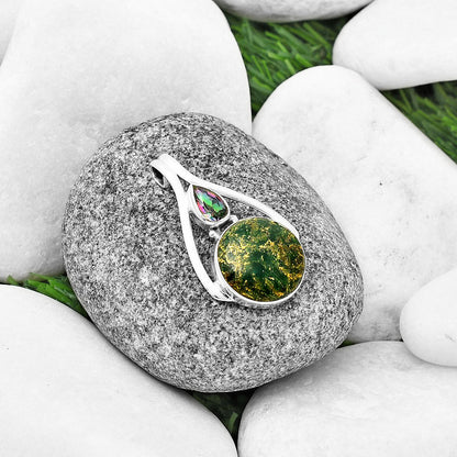 Natural Green Fuchsite & Mystic Topaz Pendant P-1006 SDP137558