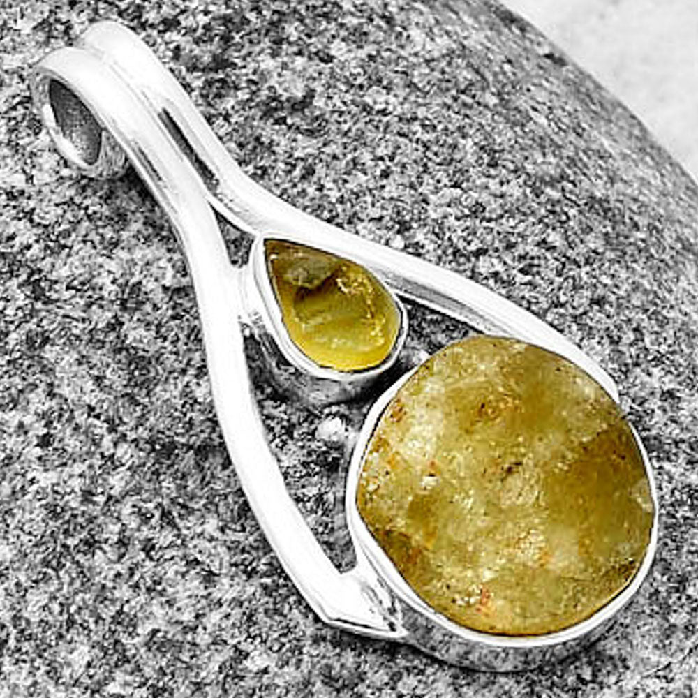 Green Kyanite Rough & Peridot Rough Pendant P-1006 SDP137559