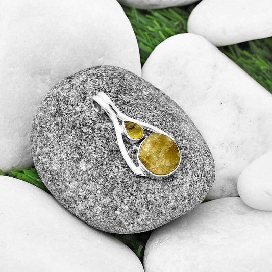 Green Kyanite Rough & Peridot Rough Pendant P-1006 SDP137559