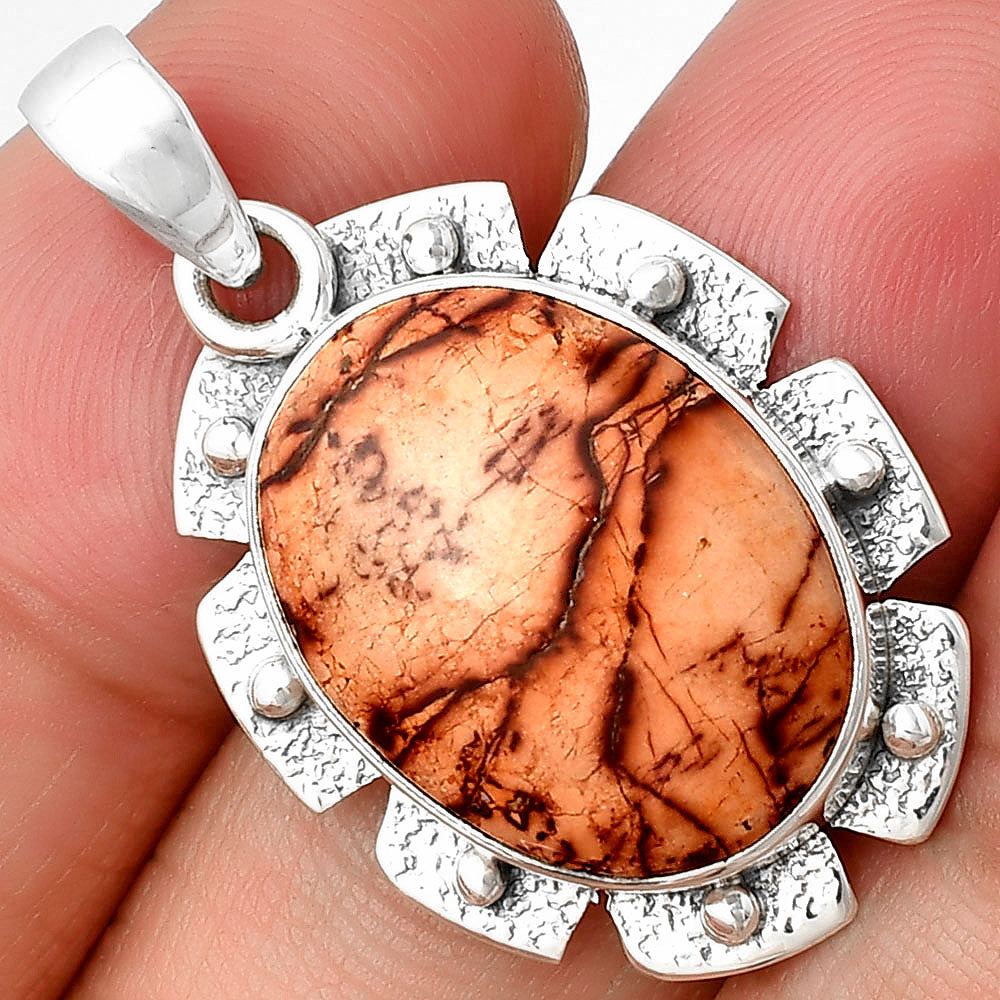 Natural Indian Paint Gemstone Pendant P-1485 SDP137644