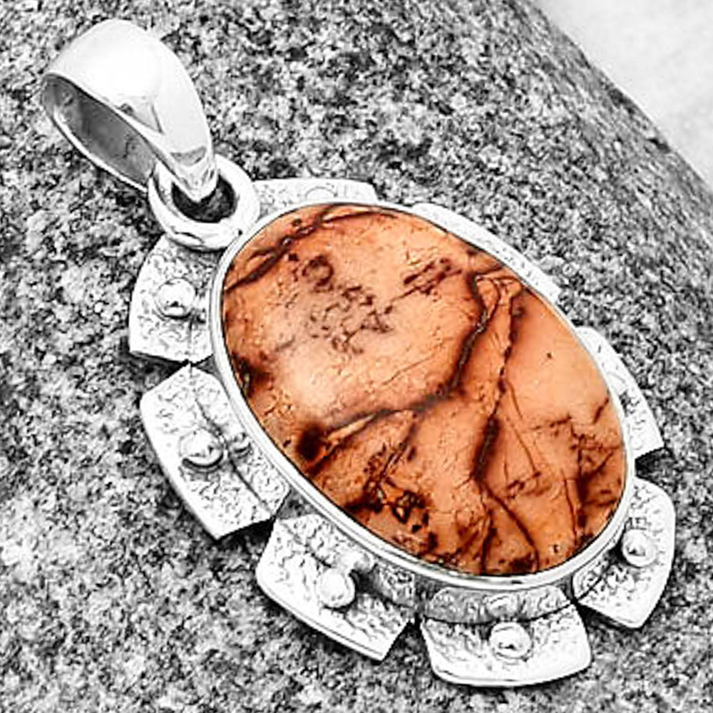 Natural Indian Paint Gemstone Pendant P-1485 SDP137644