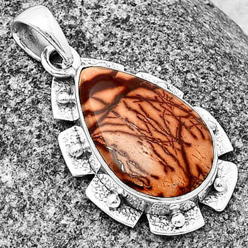 Natural Indian Paint Gemstone Pendant P-1485 SDP137646