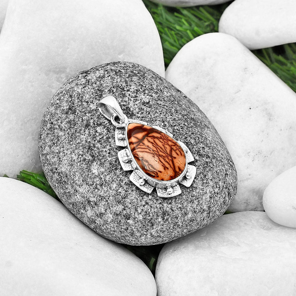 Natural Indian Paint Gemstone Pendant P-1485 SDP137646