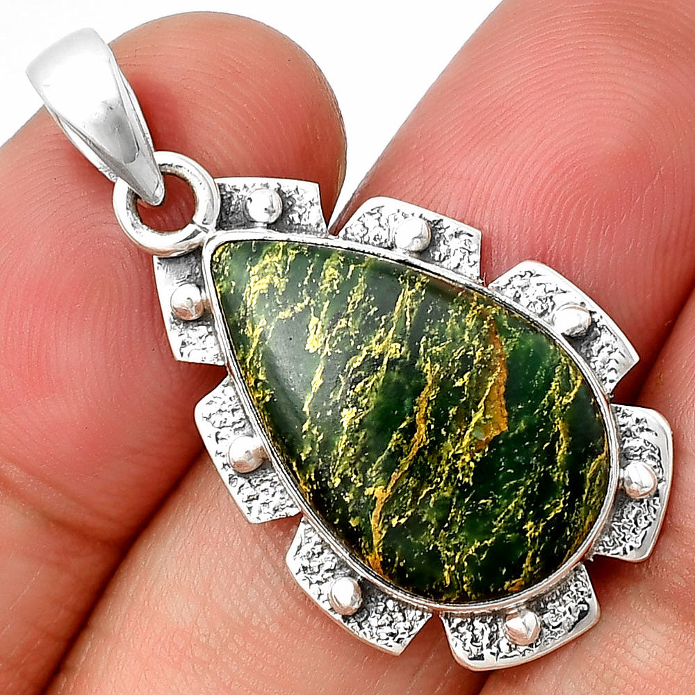 Natural Green Fuchsite Pendant P-1485 SDP137657