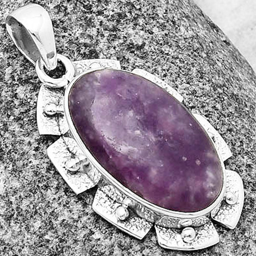 Natural Purple Lepidolite Pendant P-1485 SDP137659