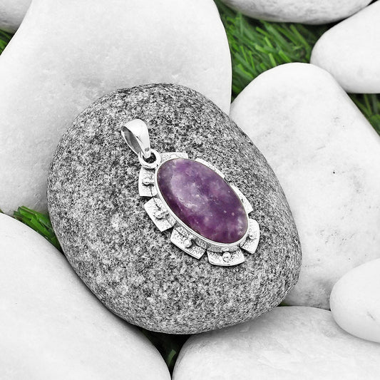 Natural Purple Lepidolite Pendant P-1485 SDP137659