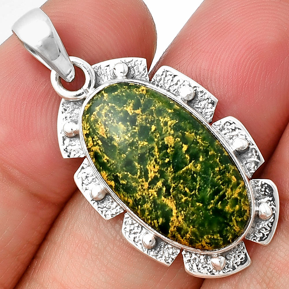 Natural Green Fuchsite Pendant P-1485 SDP137661