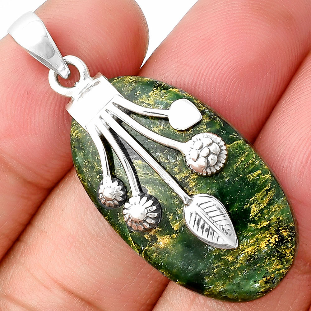 Natural Green Fuchsite Pendant P-1647 SDP137680