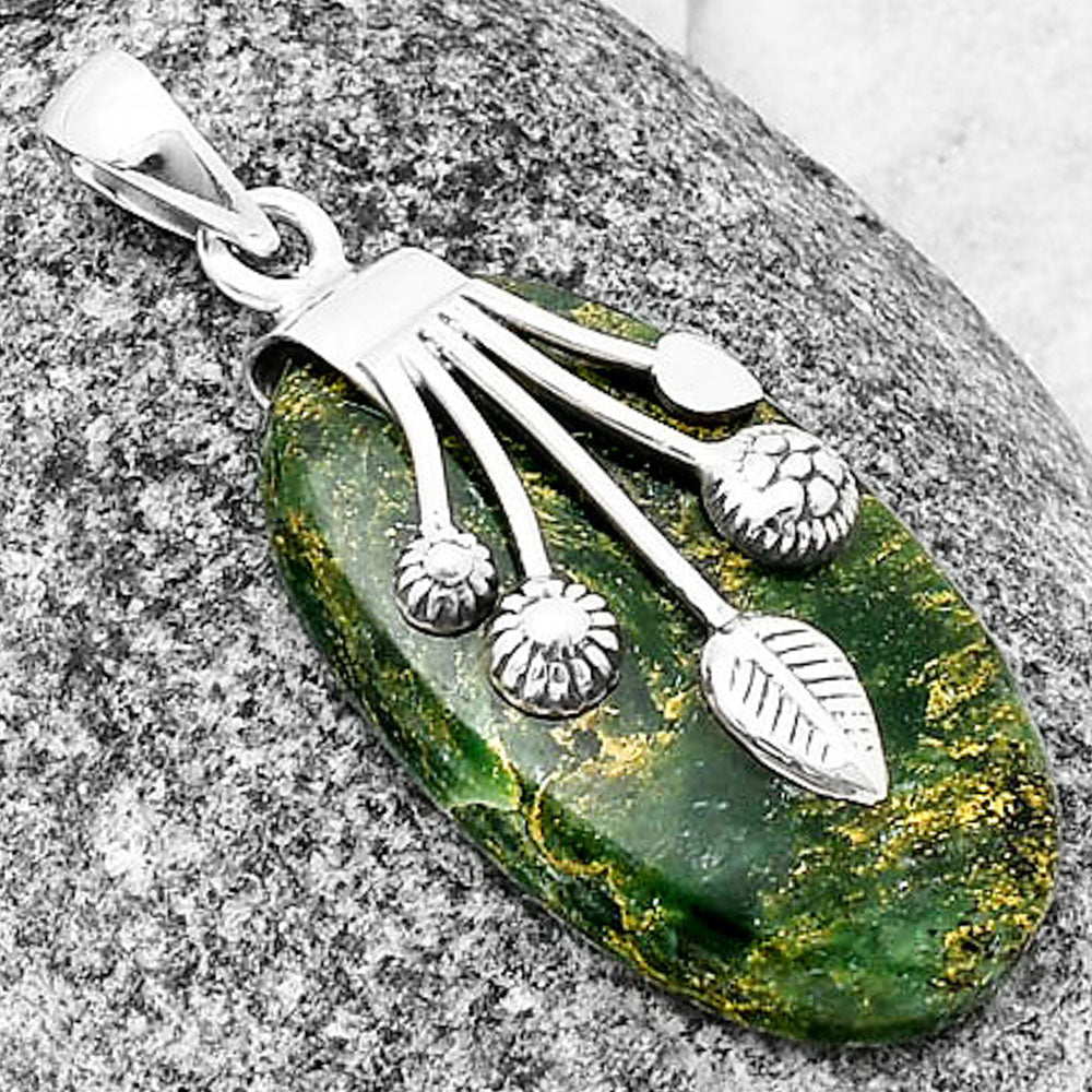 Natural Green Fuchsite Pendant P-1647 SDP137680