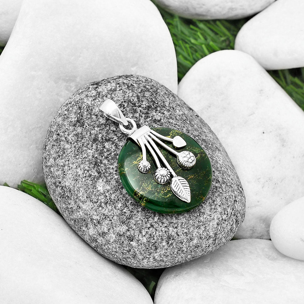 Natural Green Fuchsite Pendant P-1647 SDP137711