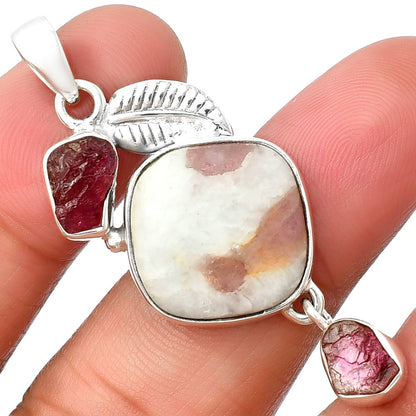 Pink Tourmaline in Quartz & Pink Tourmaline Rough Pendant P-1414 SDP137720