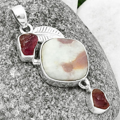Pink Tourmaline in Quartz & Pink Tourmaline Rough Pendant P-1414 SDP137720